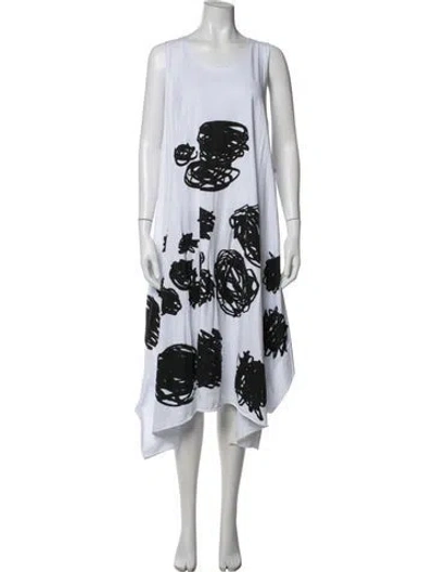 Pre-owned Rundholz Graphic Print Midi Length Dress In Black/white