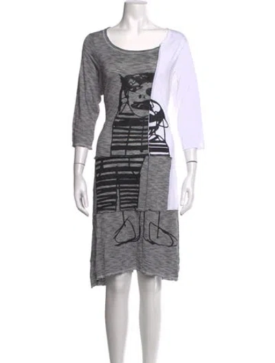 Pre-owned Rundholz Graphic Print Midi Length Dress In Multicolor