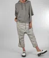 RUNDHOLZ ILLUSION LAYER CHECK PANT IN LINEN