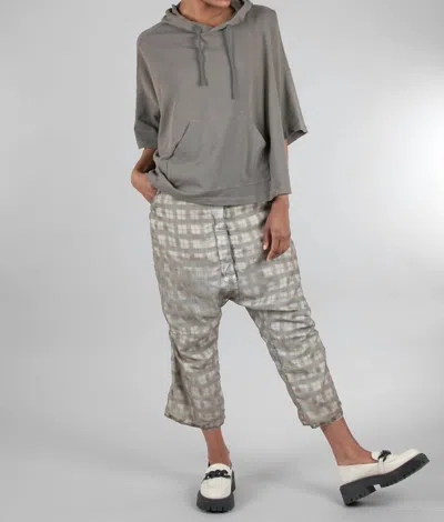 Rundholz Illusion Layer Check Pant In Linen In Grey