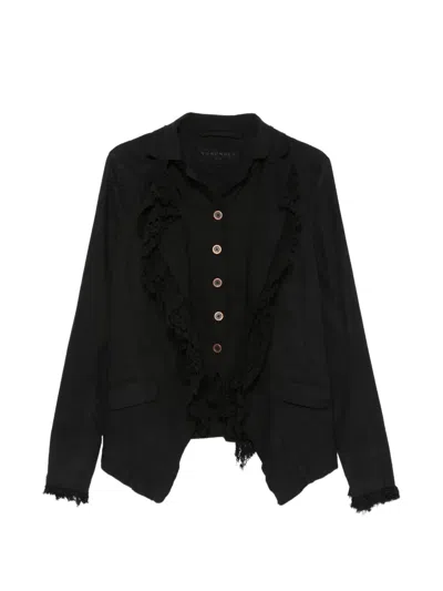 Rundholz Lace-trim Raw-cut Jacket In Black