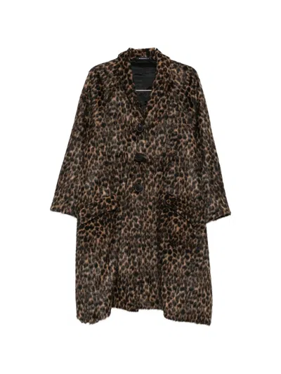 Rundholz Leopard-jacquard Single-breasted Coat In Animal Print