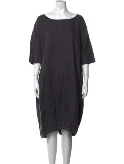 Pre-owned Rundholz Linen Midi Length Dress In Grey