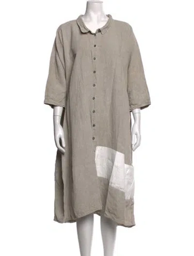 Pre-owned Rundholz Linen Midi Length Dress In Neutrals