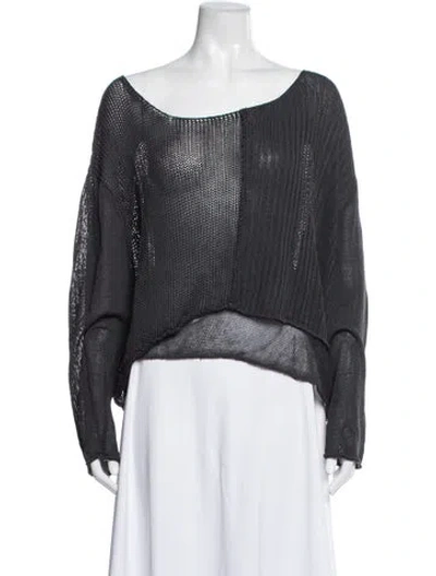 Pre-owned Rundholz Linen Scoop Neck Sweater In Grey