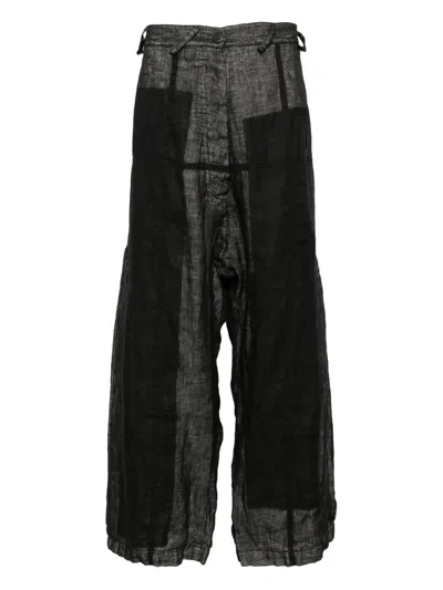 Rundholz Hose Aus Leinen In Schwarz