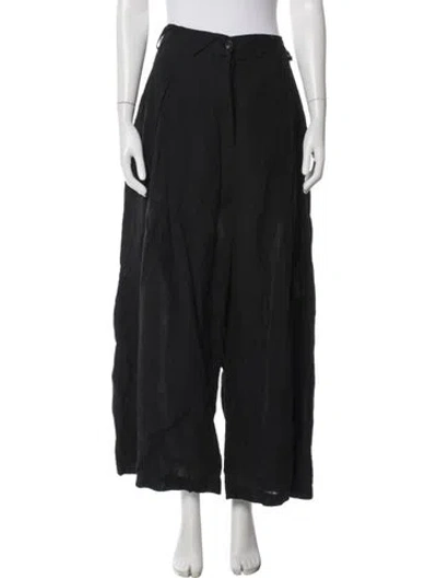 Pre-owned Rundholz Linen Wide Leg Pants In Black