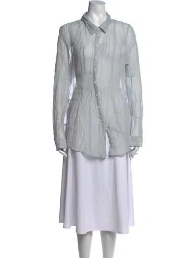 Pre-owned Rundholz Long Sleeve Button-up Top In Blue