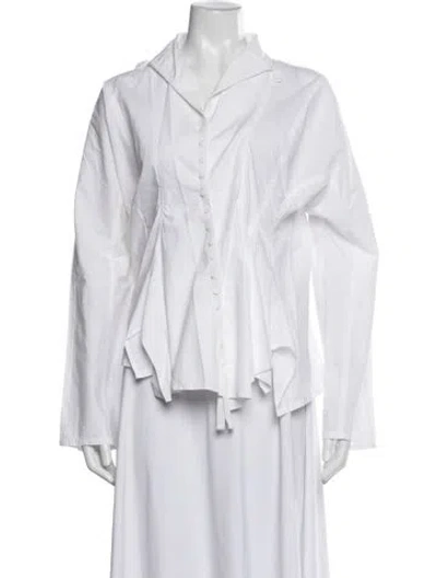 Pre-owned Rundholz Long Sleeve Button-up Top In White