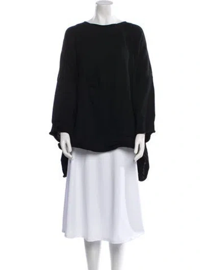 Pre-owned Rundholz Merino Wool Bateau Neckline Blouse In Black