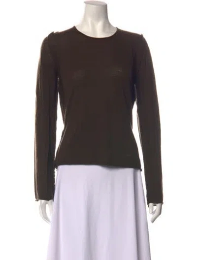 Pre-owned Rundholz Merino Wool Crew Neck Top In Brown