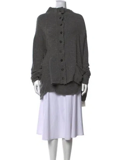 Pre-owned Rundholz Merino Wool Open Front Sweater In Gray