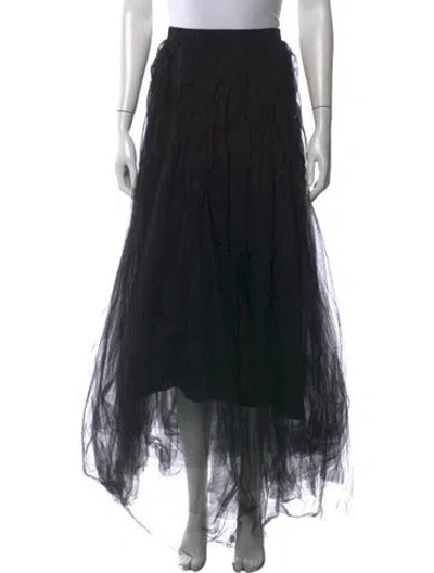 Pre-owned Rundholz Mesh Accents Long Skirt In Black