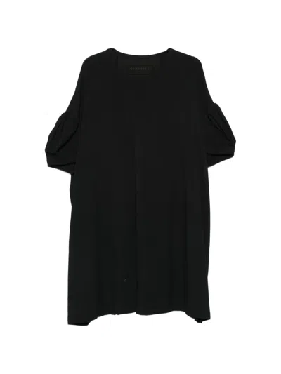 Rundholz Panelled Puff-sleeve Tunic In Black