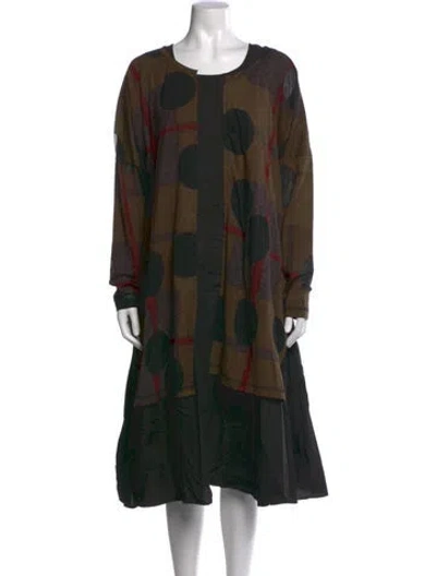 Pre-owned Rundholz Patterned Long Dress In Green