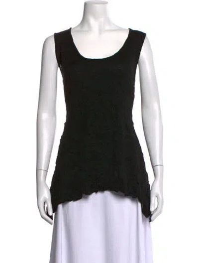 Pre-owned Rundholz Patterned Scoop Neck Top In Black