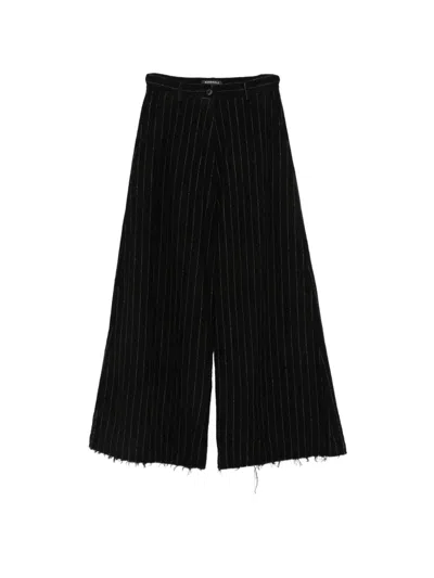 Rundholz Pinstripe Frayed-hem Trousers In Multi