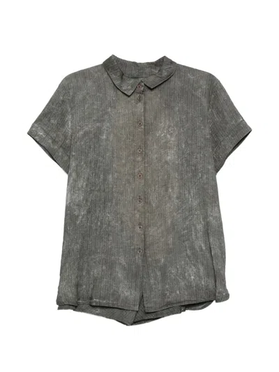 Rundholz Pinstripe Short-sleeve Shirt In Green