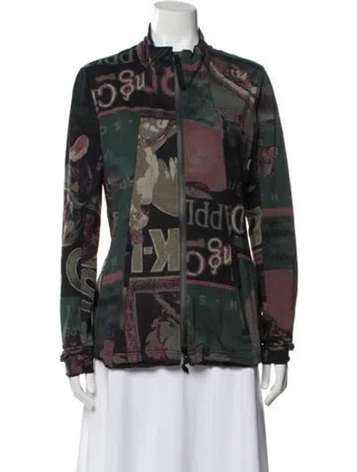 Pre-owned Rundholz Printed Denim Jacket In Green