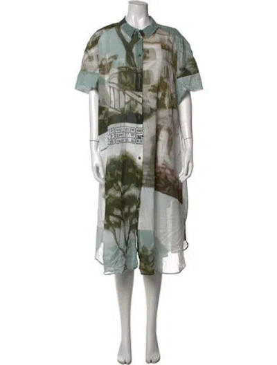 Pre-owned Rundholz Printed Long Dress In Green