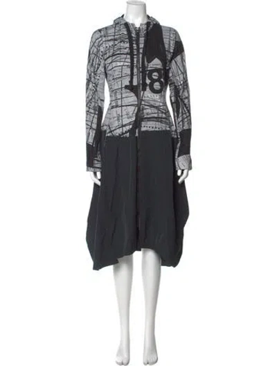 Pre-owned Rundholz Printed Midi Length Dress In Gray