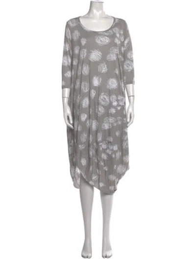 Pre-owned Rundholz Printed Midi Length Dress In Grey