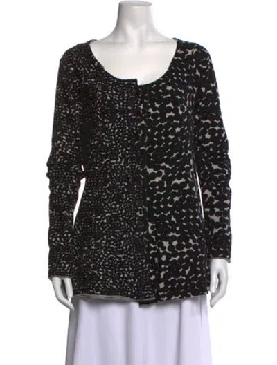 Pre-owned Rundholz Printed Scoop Neck Top In Black