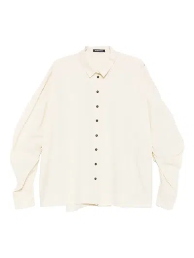 Rundholz Puffed-sleeve Button-down Shirt In Neutral