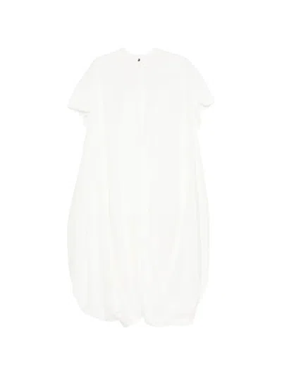Rundholz Ruffled Short-sleeve Dress In White