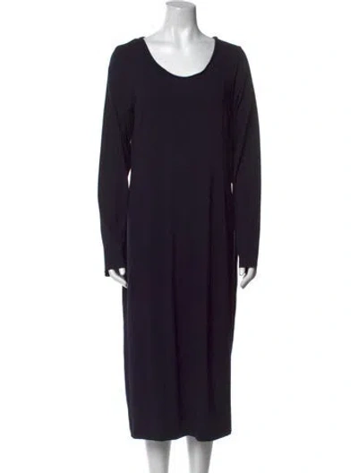 Pre-owned Rundholz Scoop Neck Midi Length Dress In Black