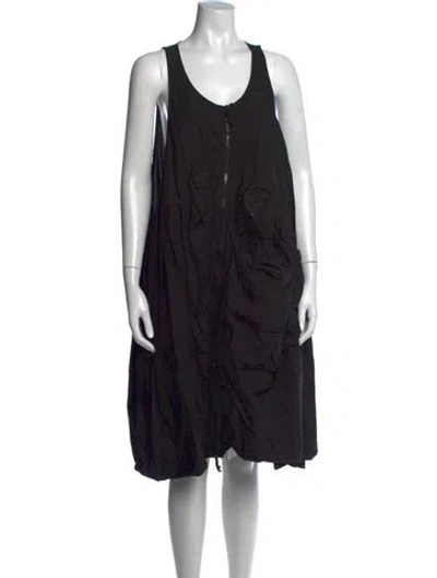 Pre-owned Rundholz Scoop Neck Midi Length Dress In Black