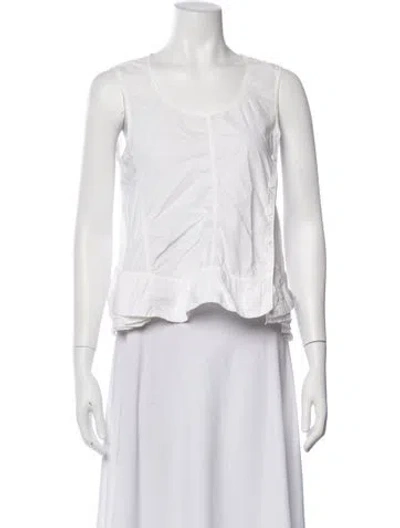 Pre-owned Rundholz Scoop Neck Sleeveless Top In White