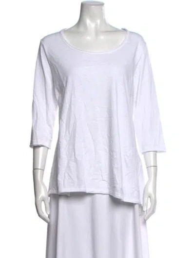 Pre-owned Rundholz Scoop Neck Three-quarter Sleeve Top In White