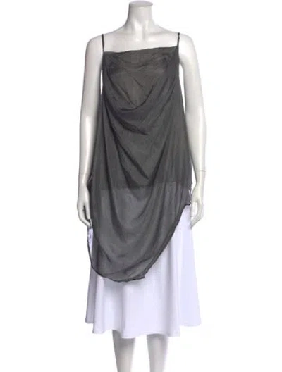Pre-owned Rundholz Silk Square Neckline Top In Gray