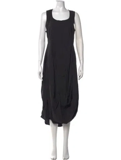Pre-owned Rundholz Square Neckline Midi Length Dress In Black