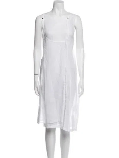 Pre-owned Rundholz Square Neckline Midi Length Dress In White