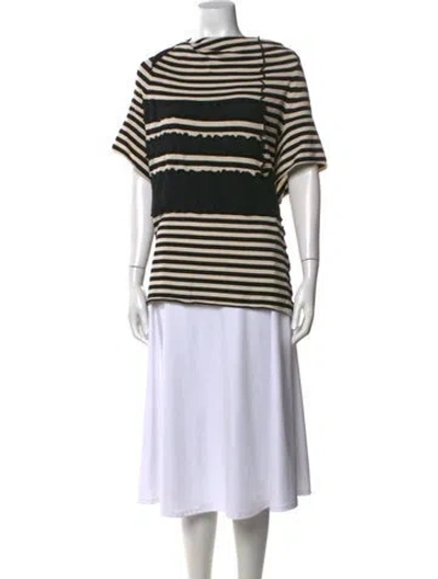 Pre-owned Rundholz Striped Asymmetrical Top In Black