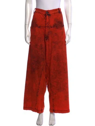 Pre-owned Rundholz Tie-dye Print Wide Leg Pants In Orange