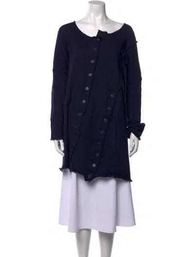 Pre-owned Rundholz Virgin Wool Open Front Sweater In Blue