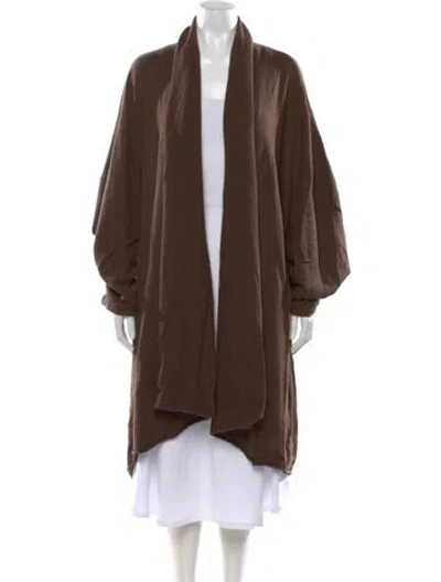 Pre-owned Rundholz Virgin Wool Open Front Sweater In Brown