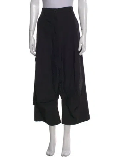 Pre-owned Rundholz Virgin Wool Wide Leg Pants In Black