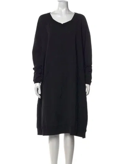 Pre-owned Rundholz V-neck Knee-length Dress In Black
