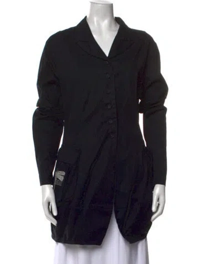 Pre-owned Rundholz V-neck Long Sleeve Button-up Top In Black