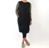 Rundholz White Button Up Dress In Black