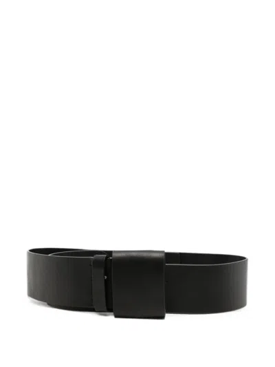Rundholz Wide-strap Leather Belt In Black