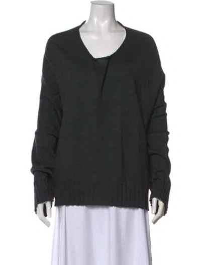 Pre-owned Rundholz Wool V-neck Sweater In Gray