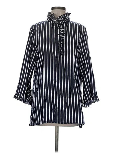 Pre-owned Rungolee 3/4 Sleeve Button Down Shirt In Blue