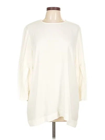 Pre-owned Rungolee 3/4 Sleeve Top Ivory Boatneck Tops