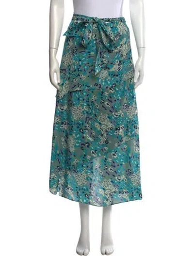 Pre-owned Rungolee Animal Print Long Skirt In Green