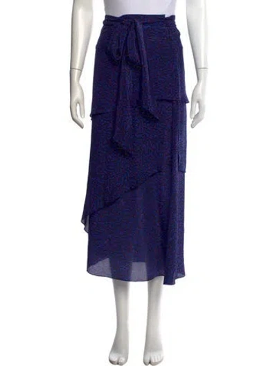 Pre-owned Rungolee Printed Long Skirt In Blue